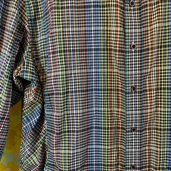 Mens Robert graham colorful plaid button down dress up shirt long sleeve - Picture 4 of 13